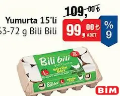 BİLİ BİLİ YUMURTA 15'Lİ 63-72 G BİLİ BİLİ YUMURTA 15'Lİ 63-72 G